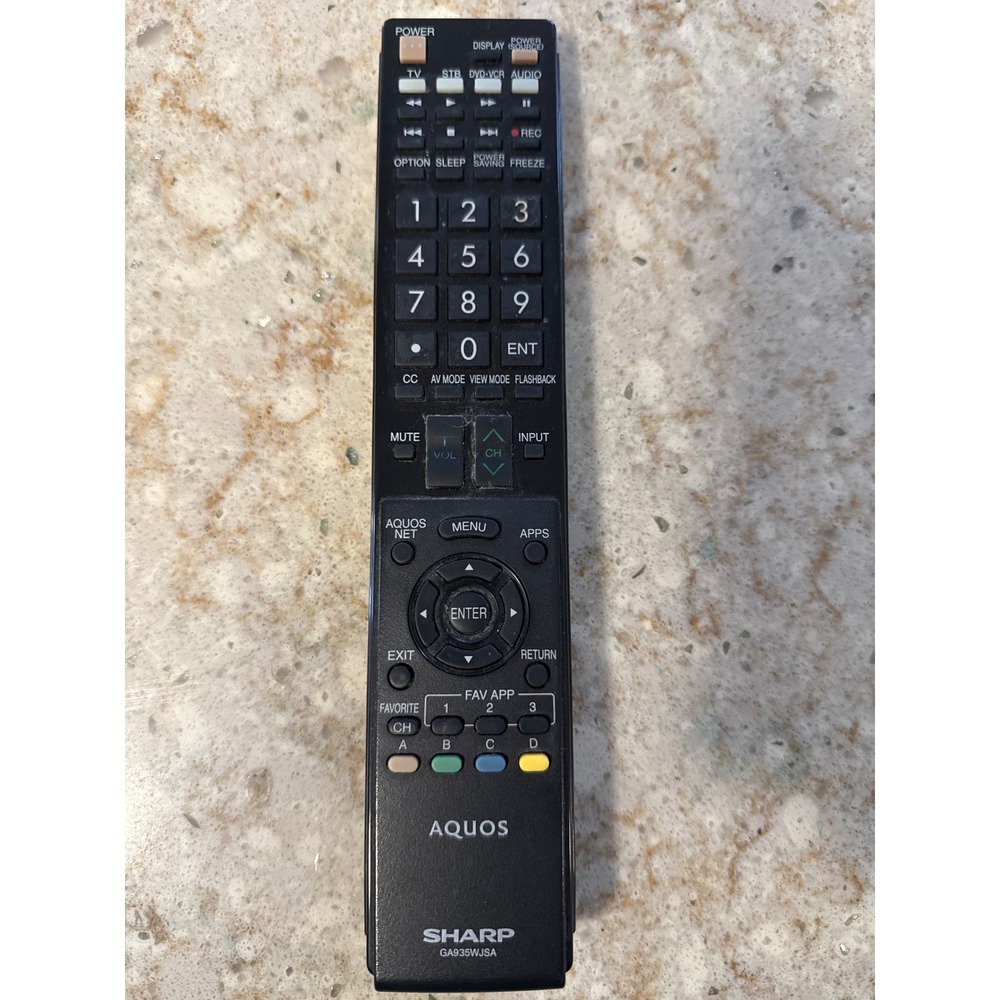 Sharp AQUOS GA935WJSA TV Remote Control Black Replacement OEM